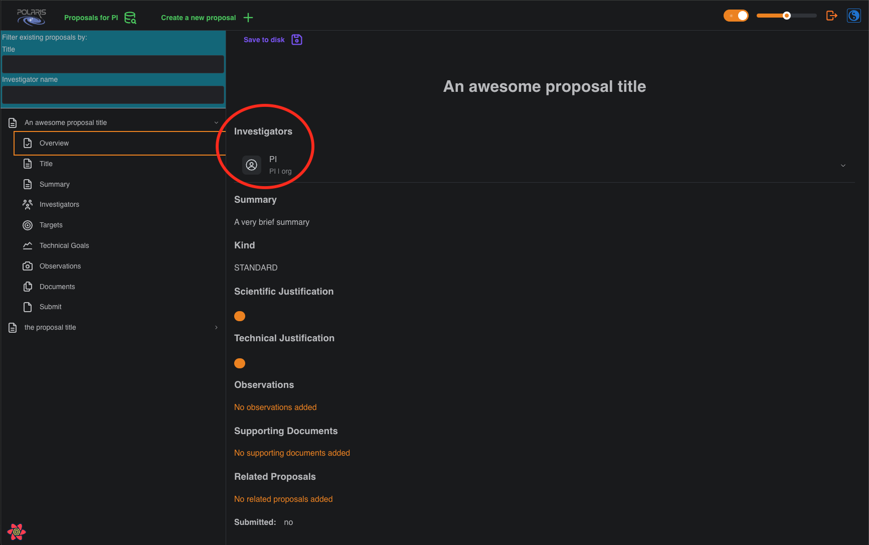 the proposal overview