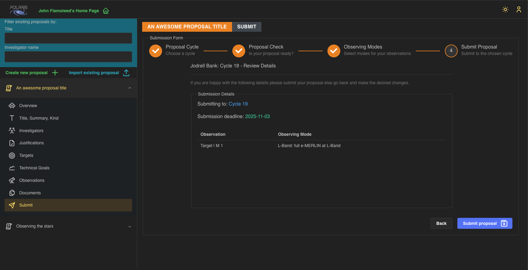proposal submission review choices