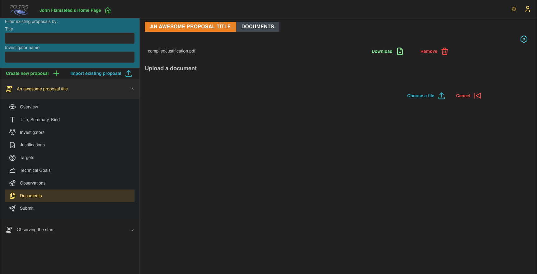 polaris upload supporting documents